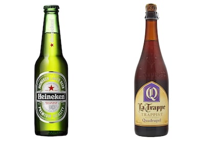 Holanda

La que te van a poner:
Aquí y en el bar de tu barrio, una Heineken.

La que deberías probar:
La Trappe´s Quadrupel. Equilibrada pero de intenso sabor, que continúa fermentando una vez embotellada.