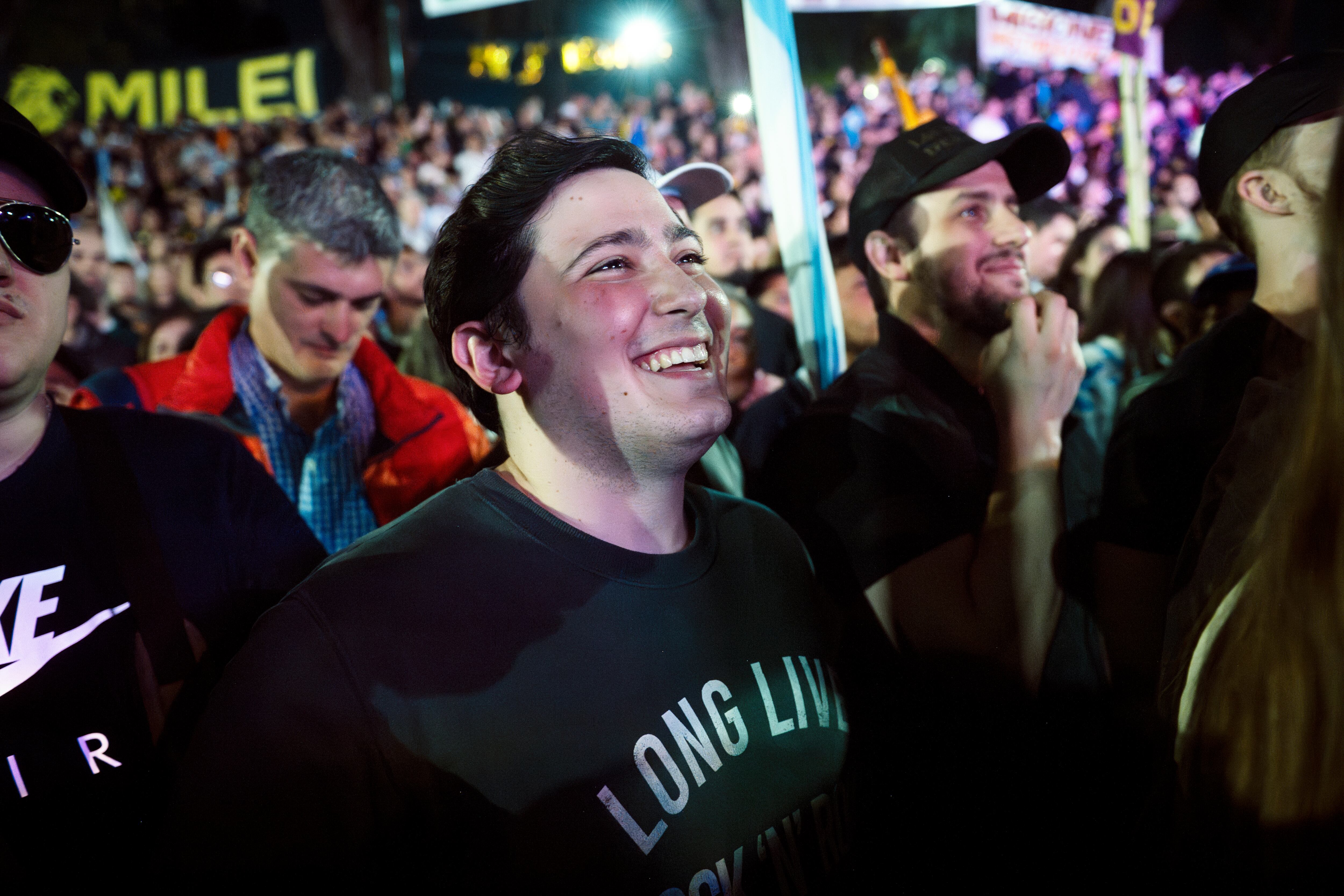 Mariano Pérez, el youtuber del presidente Javier Milei, en un evento del partido La Libertad Avanza, en Buenos Aires, en septiembre de 2024.