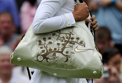 Maria Sharapova, con una bolsa de Nike en la pasada edición del torneo de Wimbledon