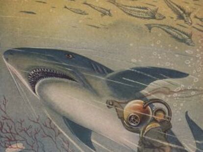 Ilustración de Milo Winter de 'Veinte mil leguas de viaje submarino', de Julio Verne.