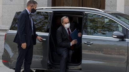 Quim Torra, a la salida del Tribunal Supremo este jueves.