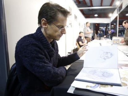 Frederic Niffle, editor de la revista Spirou, en Expocomic.