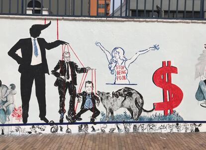 Parte del mural que fue borrado en Bogotá