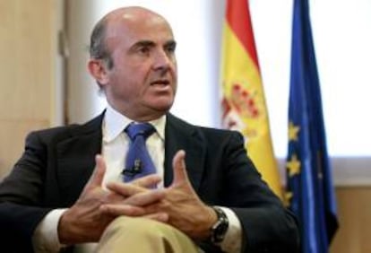 El ministro de Economía y Competitividad, Luis de Guindos, durante la entrevista con Efe ayer.