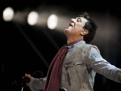 El cantante Manolo García, durante un concierto en Barcelona.