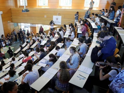 Estudiantes madrileños, el pasado día 4 durante la Selectividad.