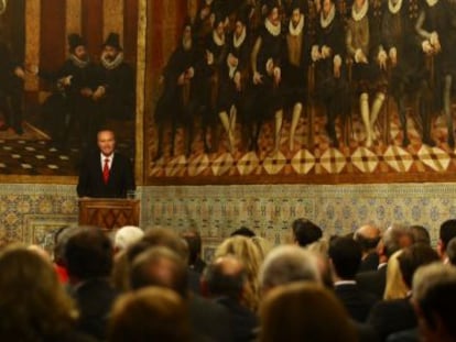 El presidente de la Generalitat, Alberto Fabra, durante su discurso con motivo del 9 d'Octubre.