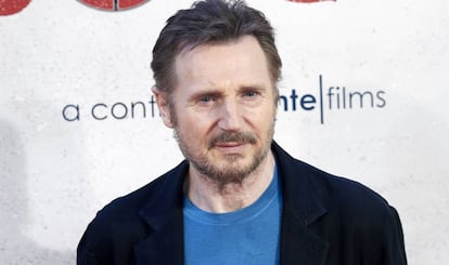 Liam Neeson en la presentación de 'Venganza Bajo Cero' el 16 de julio en Madrid.