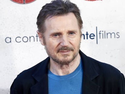 Liam Neeson en la presentación de 'Venganza Bajo Cero' el 16 de julio en Madrid.