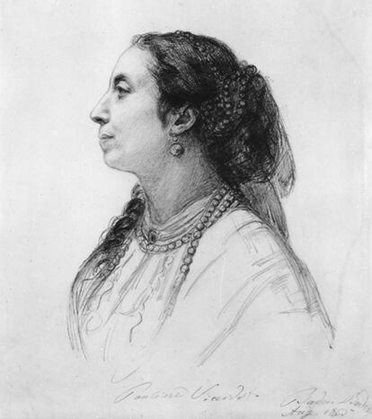 Pauline Viardot, retratada por Ludwig Pietsch en 1865.