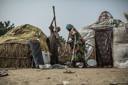 Campo de refugiados de Muna Garage, nos arredores de Maiduguri, na Nigéria.