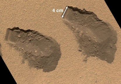 Dos muestreos del robot ‘Curiosity’ en el suelo de Marte.