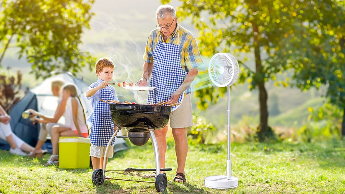 El ventilador portátil que triunfa en Amazon: crece más de un metro y funciona sin enchufe