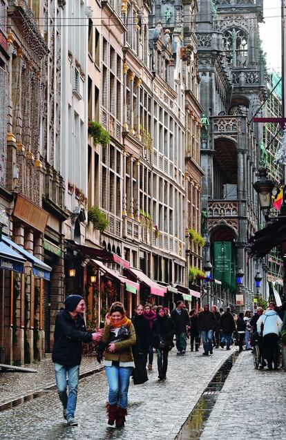 Una calle céntrica de Bruselas (Bélgica).