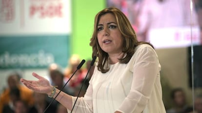Susana Díaz, en el mitin de Jaén en el que recibió el apoyo de Zapatero.