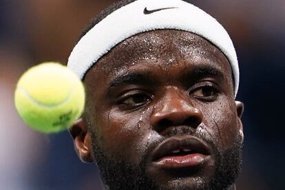 Frances Tiafoe, durante el partido contra Sebastian Ofner.