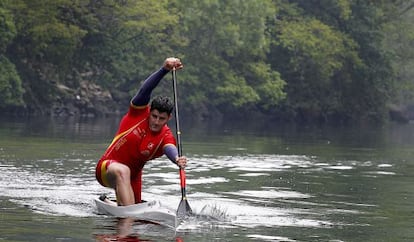 Cal, en el río Lérez, en Pontevedra, antes de Londres 2012