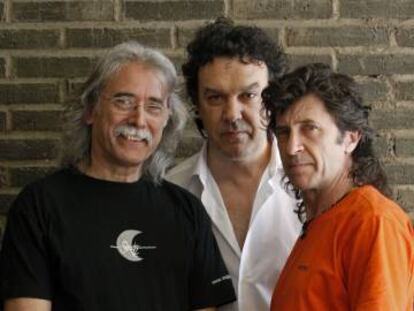 Desde la izquierda, Carles Benavent, Tino Di Geraldo y Jorge Pardo.