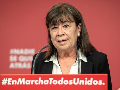 La presidenta del PSOE, Cristina Narbona, en una comparecencia en Ferraz, el pasado septiembre.