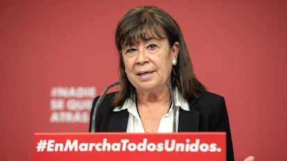 La presidenta del PSOE, Cristina Narbona, en una comparecencia en Ferraz, el pasado septiembre.