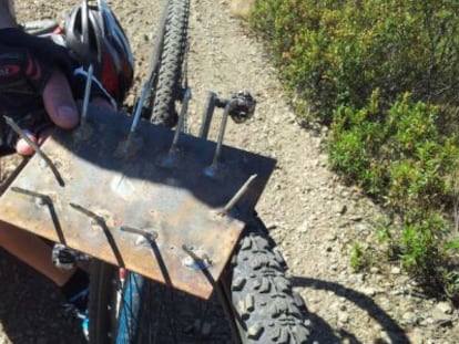 Alberto Rodríguez found this trap on a bike path in Madrid.