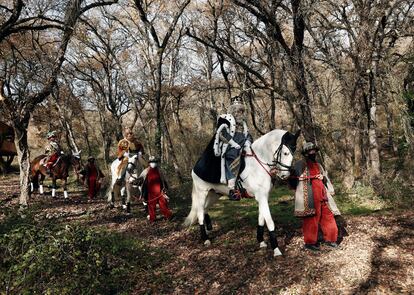 Los Reyes Magos de Oriente, de camino a Pamplona este año.