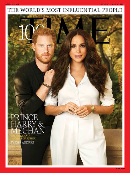 Meghan Markle y el príncipe Harry en la portada de la revista ‘Time’.