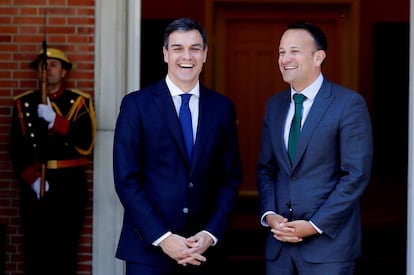 El presidente del Gobierno, Pedro Sánchez, durante su encuentro con el primer ministro de Irlanda, Leo Varadkar.