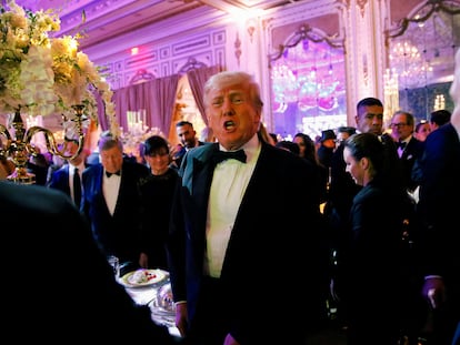 Former U.S. President Donald Trump, who announced a third run for the presidency in 2024, hosts a New Year's Eve party at his Mar-a-Lago resort in Palm Beach, Florida, U.S. December 31, 2022.