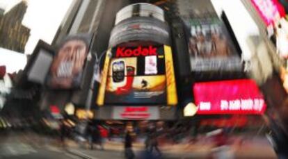 Anuncio callejero de Kodak en Nueva York.