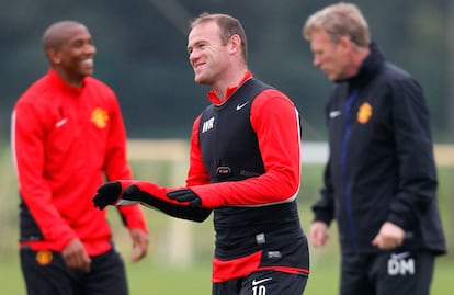 Rooney, durante el entrenamiento del United.