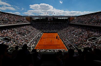 Vista general de la Philippe-Chatrier durante la final Zverev-Alcaraz. 