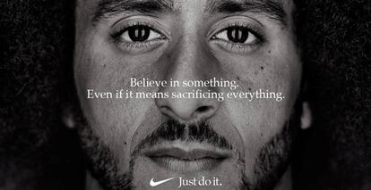 Campa&ntilde;a de Nike con Kaepernick: Cree en algo, aunque implique sacrificarlo todo.