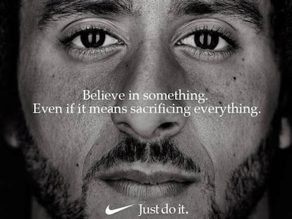 Campa&ntilde;a de Nike con Kaepernick: Cree en algo, aunque implique sacrificarlo todo.