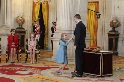 Acto de imposición del Collar de la Insigne Orden del Toisón de Oro a la princesa de Asturias, el 30 de enero de 2018.
