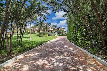 Vista desde dentro de la finca de la mansión de Larry Ellison en Palm Beach, en una imagen de la inmobiliaria Douglas Elliman.
