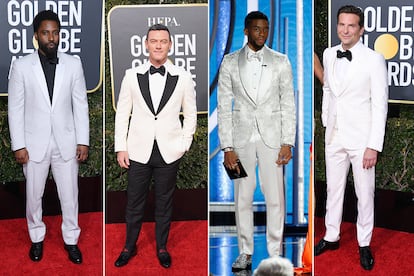 Todo al blanco

Muchos lo eligieron para asistir a la gala y desafiar la monotonía estilística, en distintas versiones. John David Washington, hijo de Denzel Washington y actor en Infiltrado en el KKKlan, invirtió la fórmula y combinó esmoquin blanco con camisa negra; Luke Evans mezcló los colores, algo que también hicieron muchas actrices; Chadwick Boseman apostó por el blanco total, sin miedo a una chaqueta adamascada y unos zapatos de purpurina plateada, y Bradley Cooper, que al final se fue sin premio, recurrió a Gucci para su esmoquin blanco con pajarita negra.