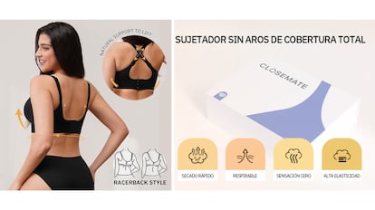 Este sujetador sin aros es uno de los más vendidos en Amazon.