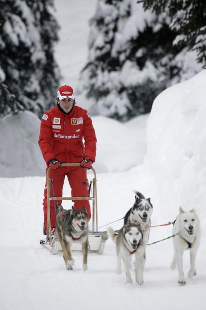 Fernando Alonso, ayer en Madonna di Campiglio.