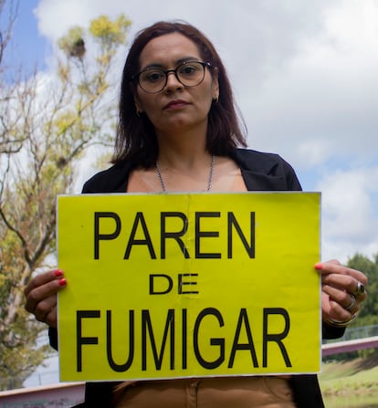 Sabina ortiz durante una de las protestas.