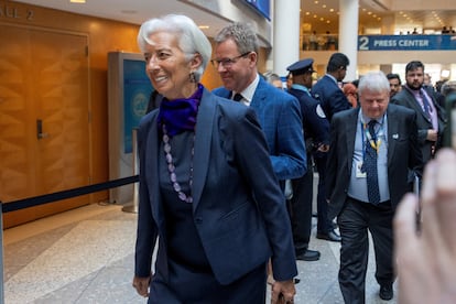 La presidenta del Banco Central Europeo (BCE), Christine Lagarde, en la sede del FMI en abril pasado.