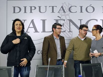 Desde la izquieda, Rosa P&eacute;rez, Jorge Rodr&iacute;guez, Emili Altur y Maria Josep Amig&oacute;, miembros del Gobierno de la Diputaci&oacute;n de Valencia.