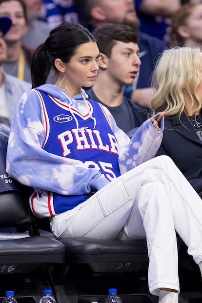 La modelo es una habitual en los partidos de los Philadephia 76ers.