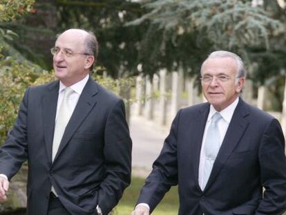 Antonio Brufau, presidente de Repsol e Isidro Faine, de Fundación La Caixa.