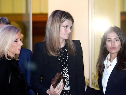 Athina Onassis, al llegar al Real Club Náutico de A Coruña.