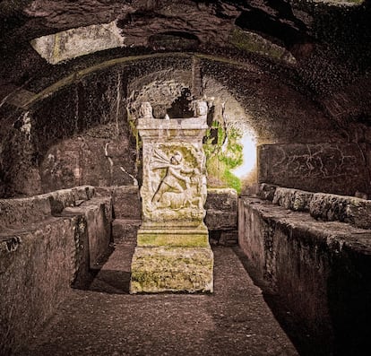 Un resto arqueológico subterráneo en la parroquia de San Clemente de Roma (Italia).