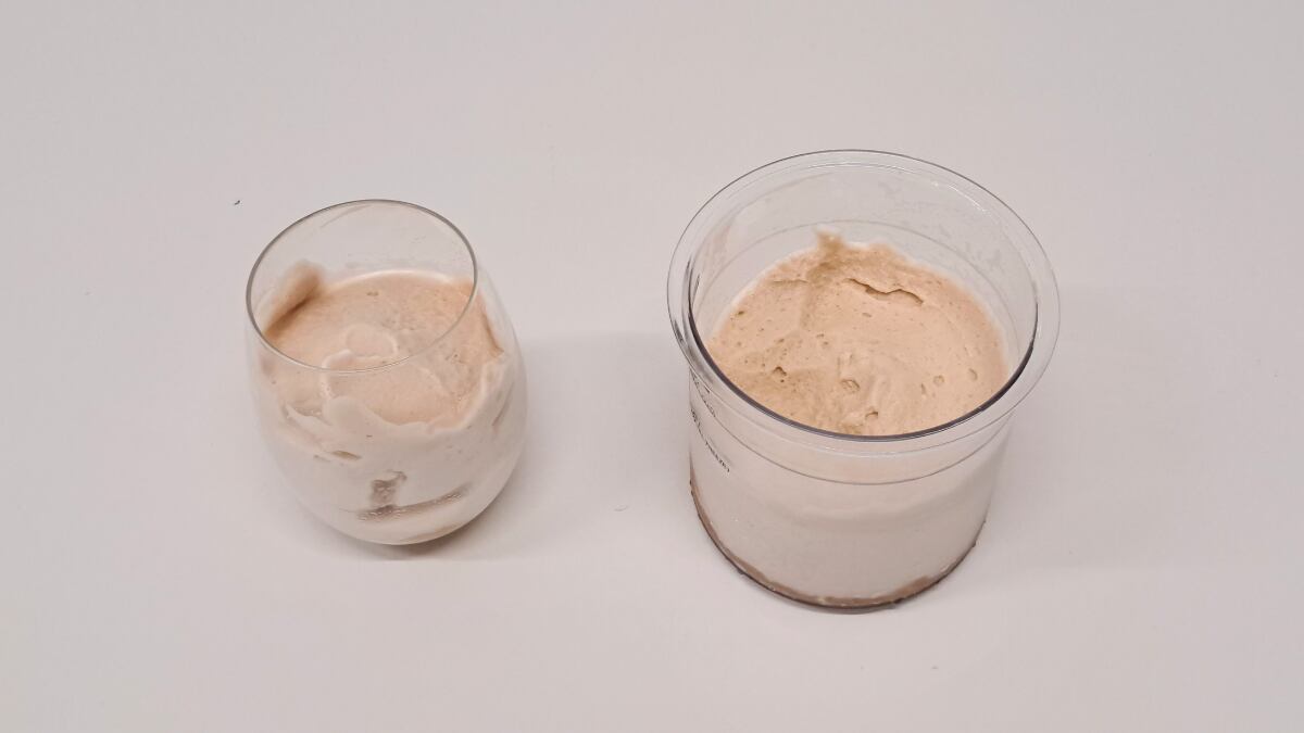 Así queda el frozen coffee tras pasar por la heladera.