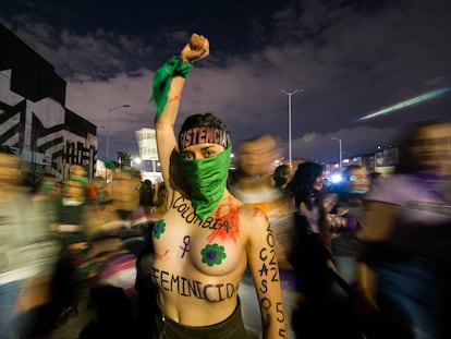 Celebración del día de la mujer en Bogotá, Colombia, este 8 de marzo.