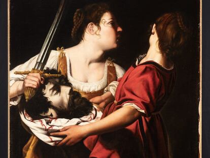 'Judit y su sirvienta con la cabeza de Holofernes (c. 1605-1612)', Orazio Gentileschi. Óleo sobre lienzo. Donación Óscar Alzaga.