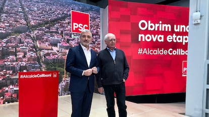 El candidato socialista a la alcaldía de Barcelona, Jaume Collboni, y Lluís Rabell, fichaje del PSC para la lista por Barcelona. EUROPA PRESS